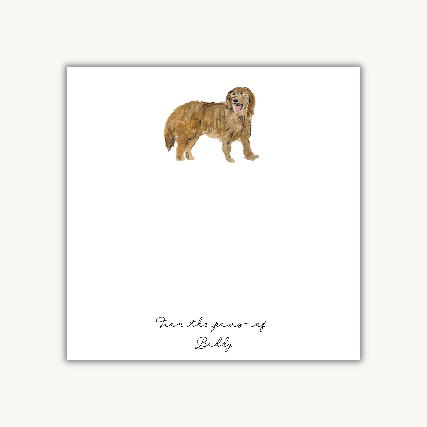 Golden Retriever Puppy Square Notepad