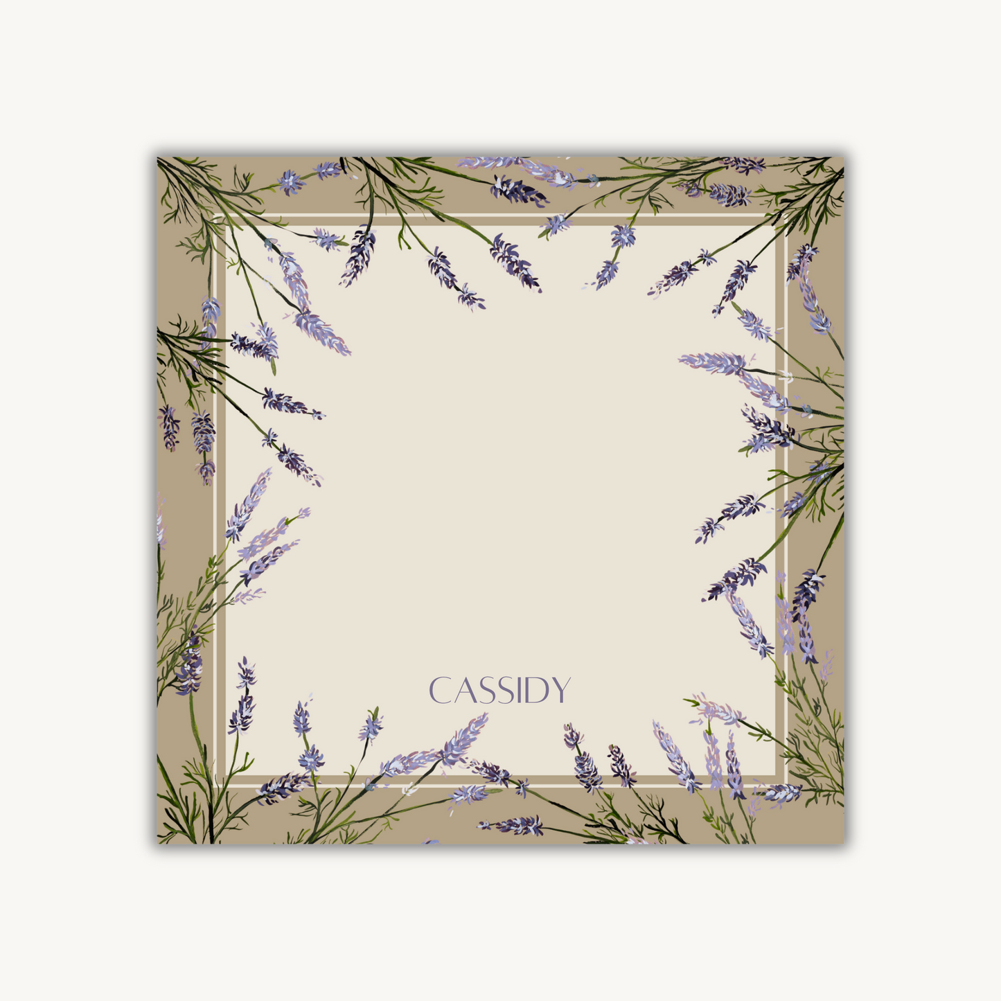 Lavender Border Square Notepad