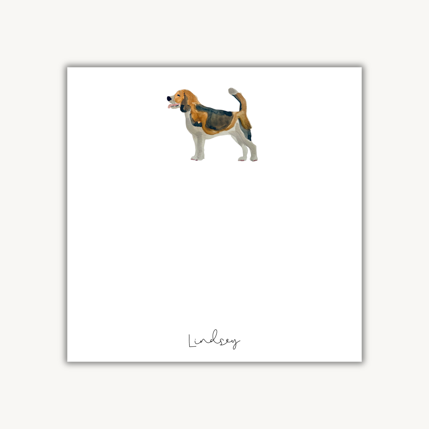 Beagle Puppy Square Notepad