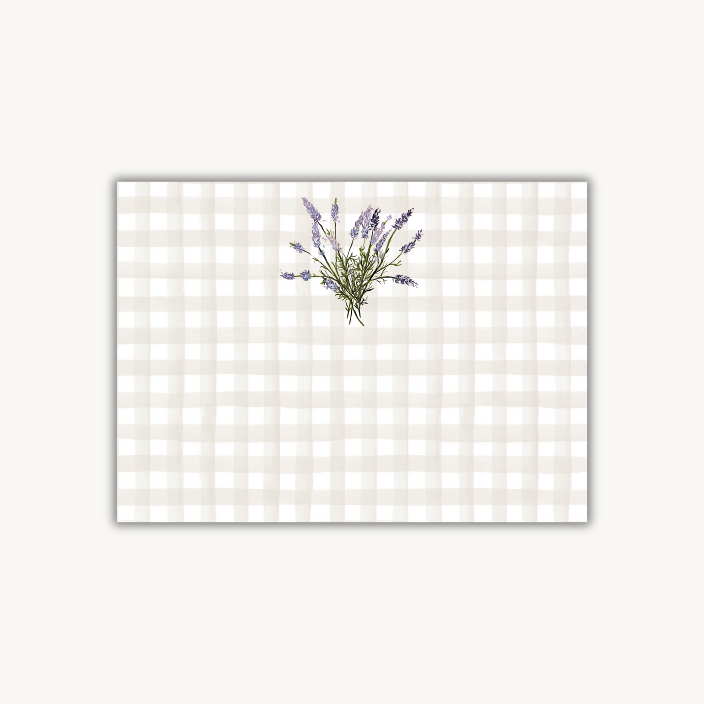 Lavender Check Stationery Set