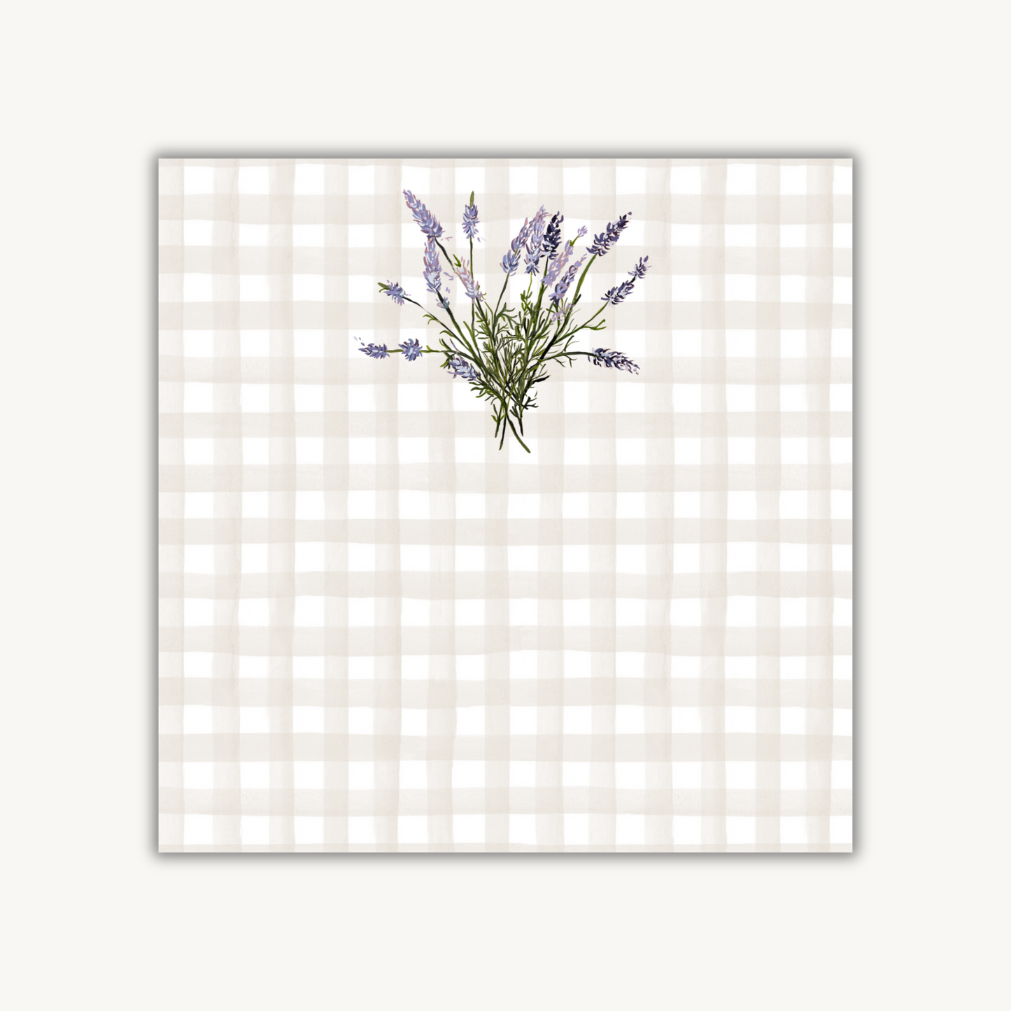 Lavender Check Square Notepad