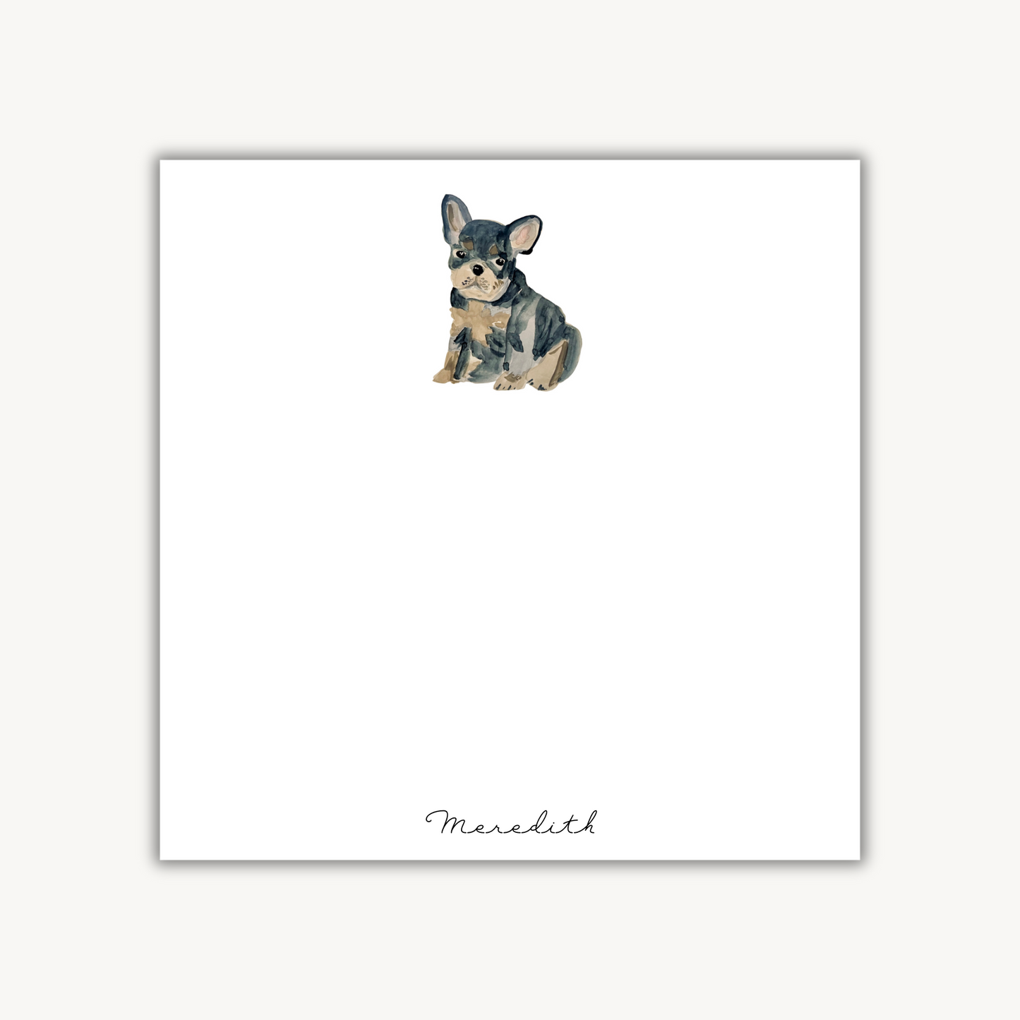 French Bulldog Puppy Square Notepad
