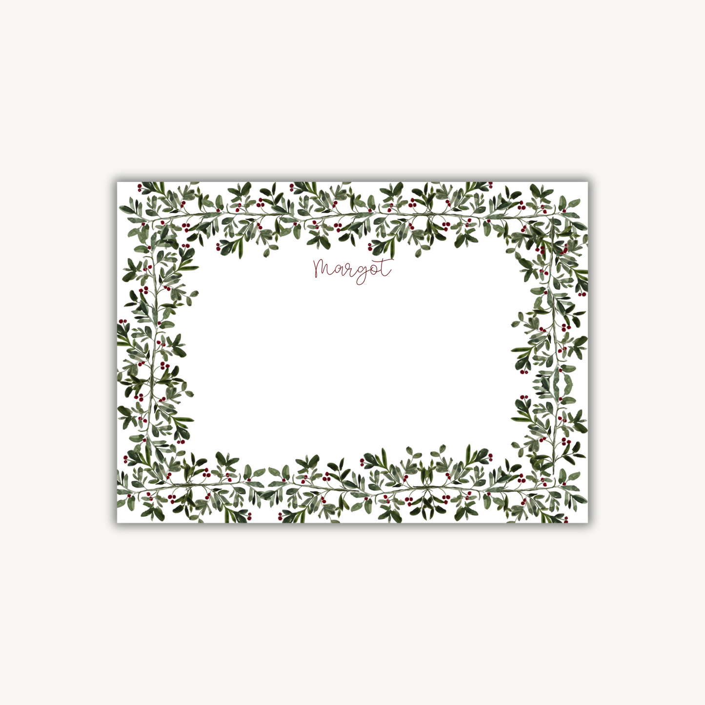Festive Greenery Stationery Set