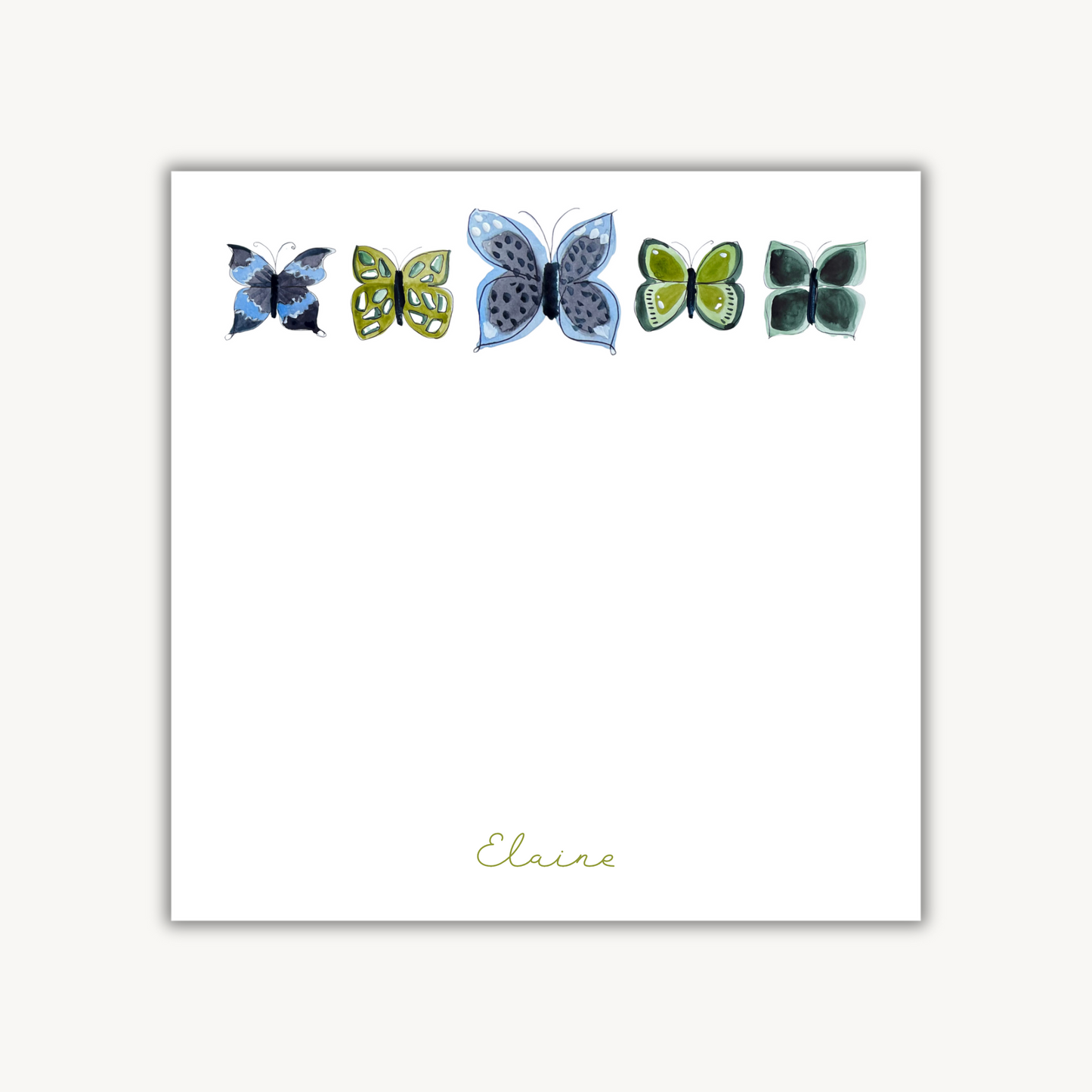 Blue Butterfly Square Notepad