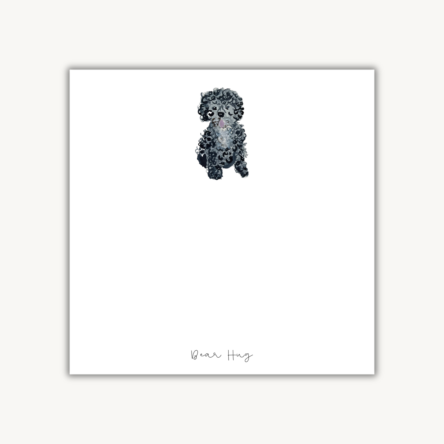 Poodle Puppy Square Notepad
