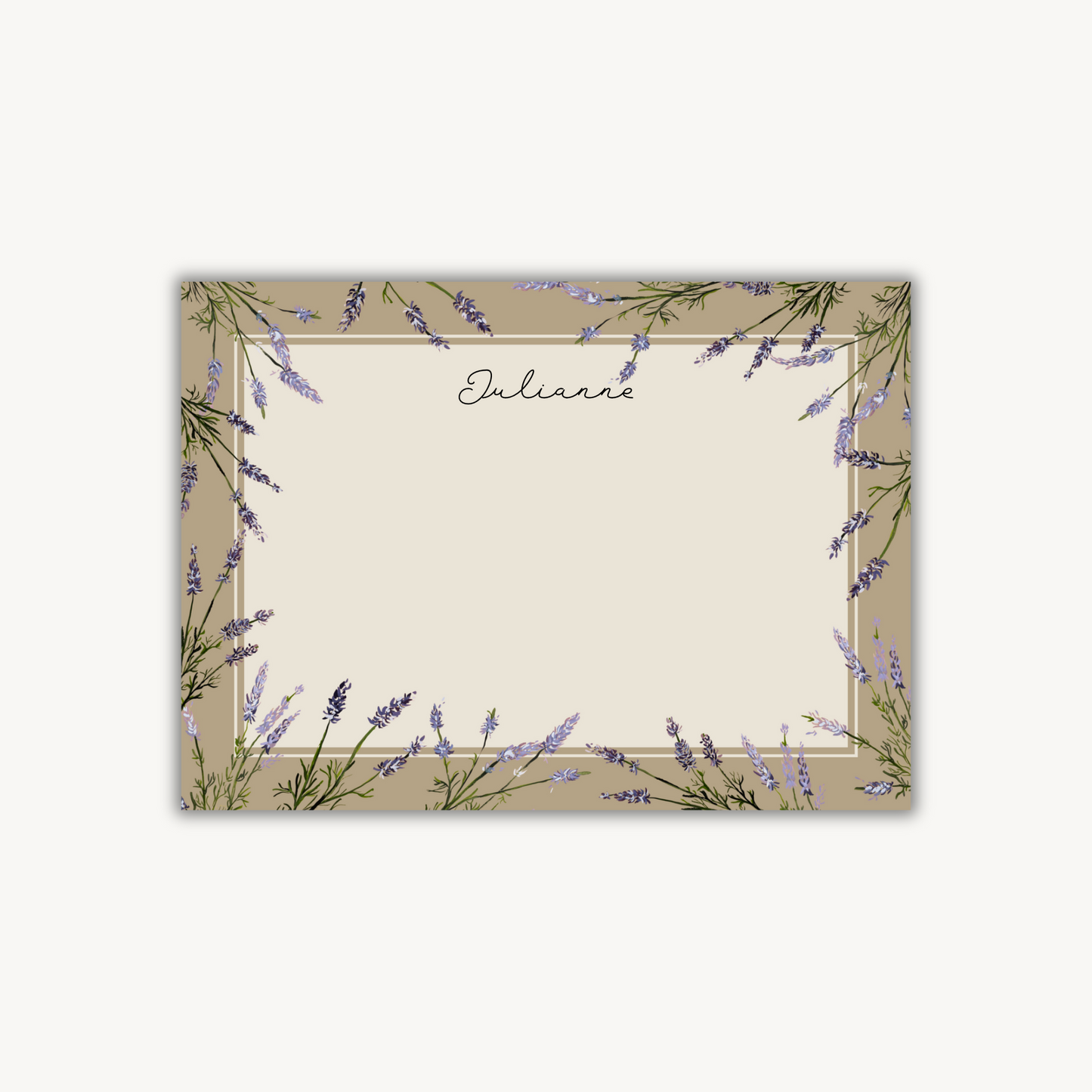 Lavender Border Stationery Set