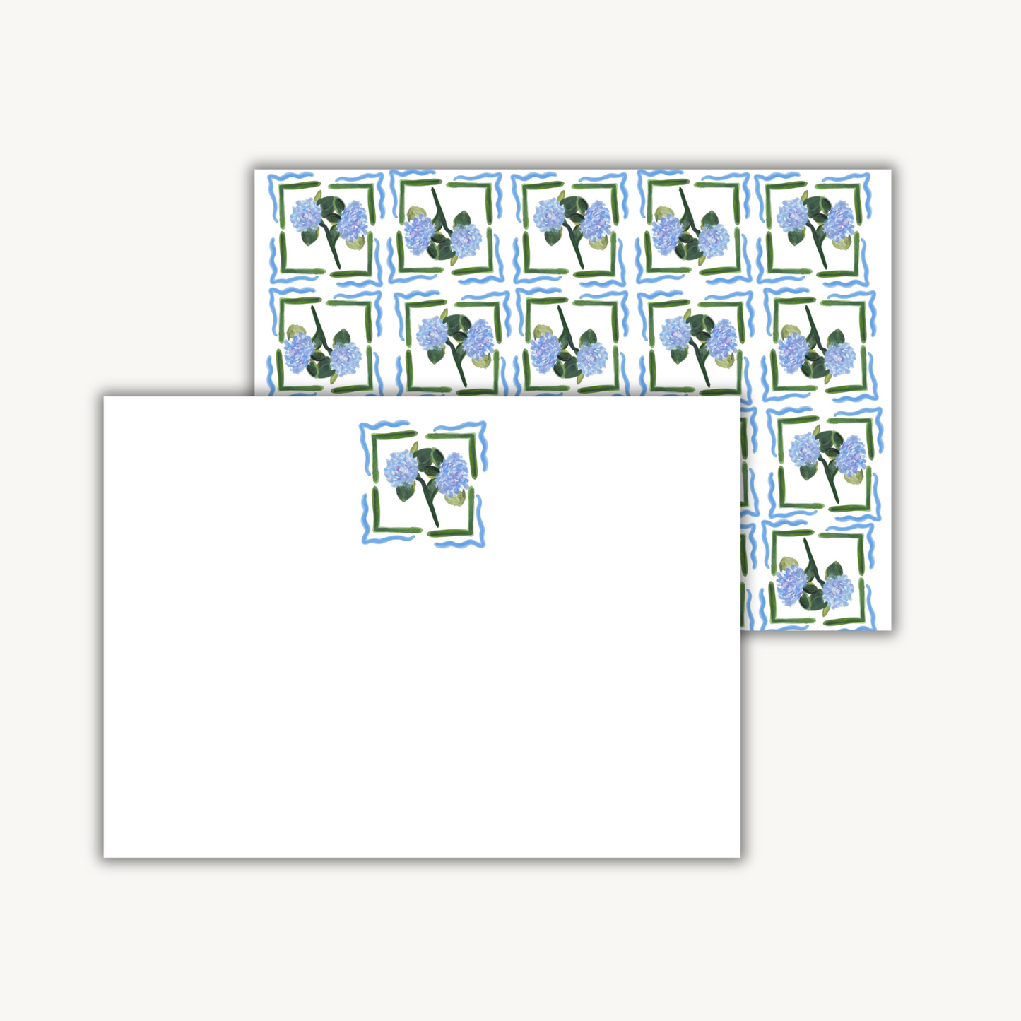 Hydrangea Square Stationery Set