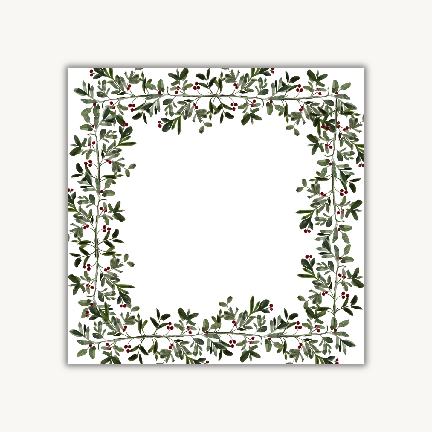 Festive Greenery Square Notepad
