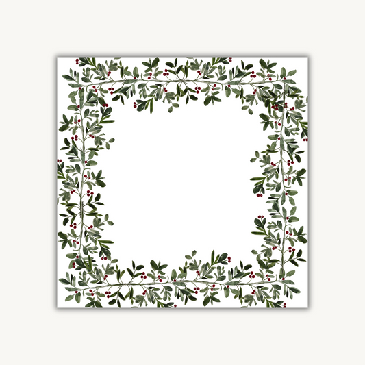 Festive Greenery Square Notepad