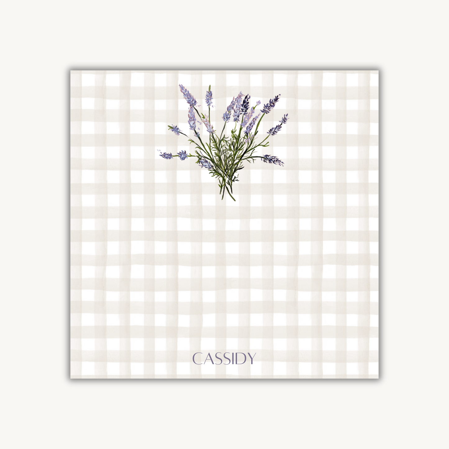 Lavender Check Square Notepad