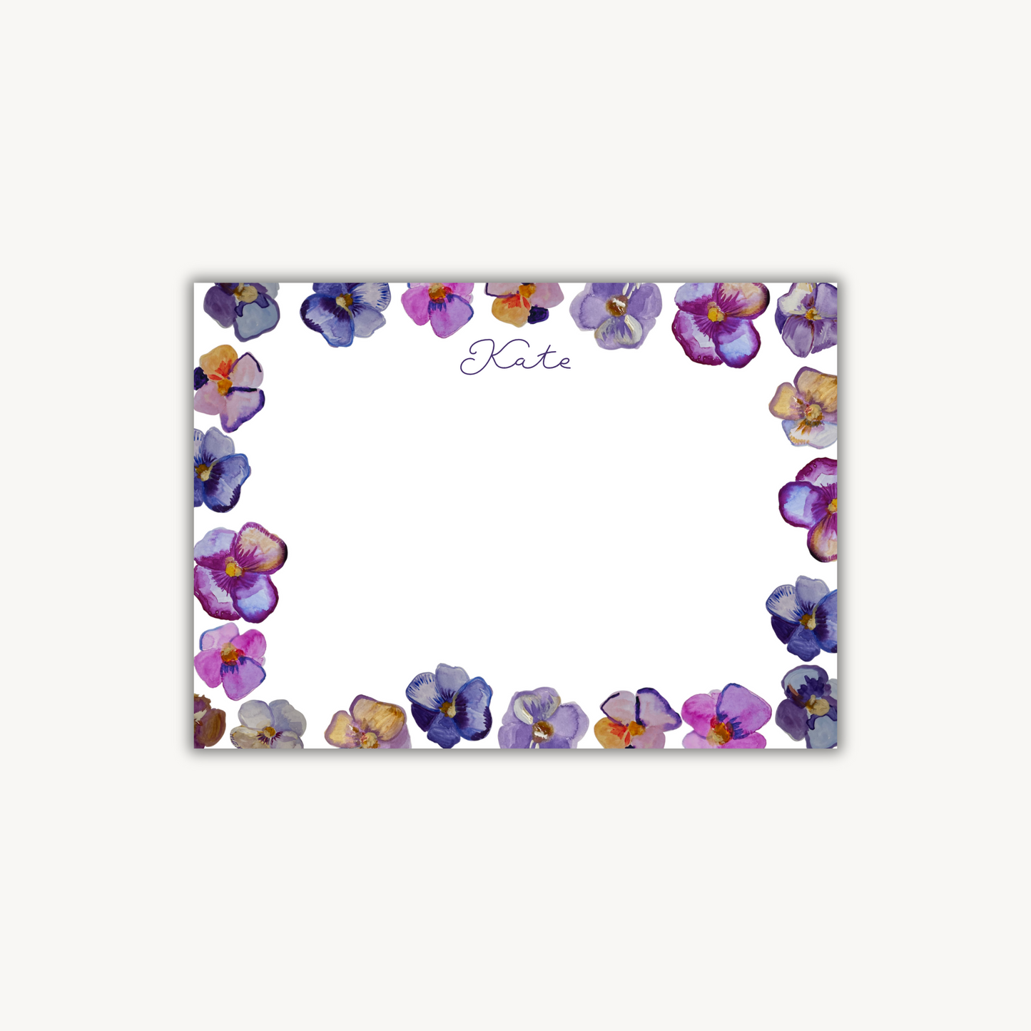 Pansies Stationery Set