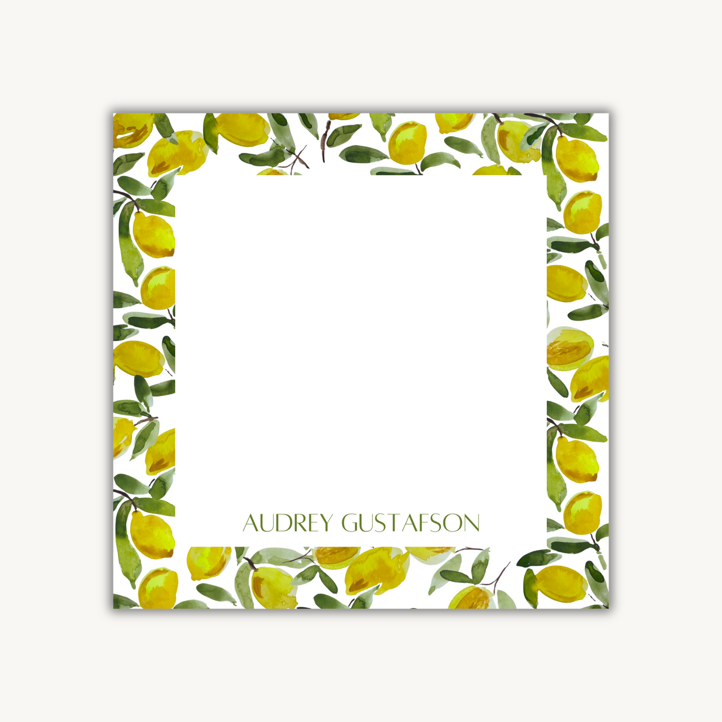 Lemon Print Square Notepad