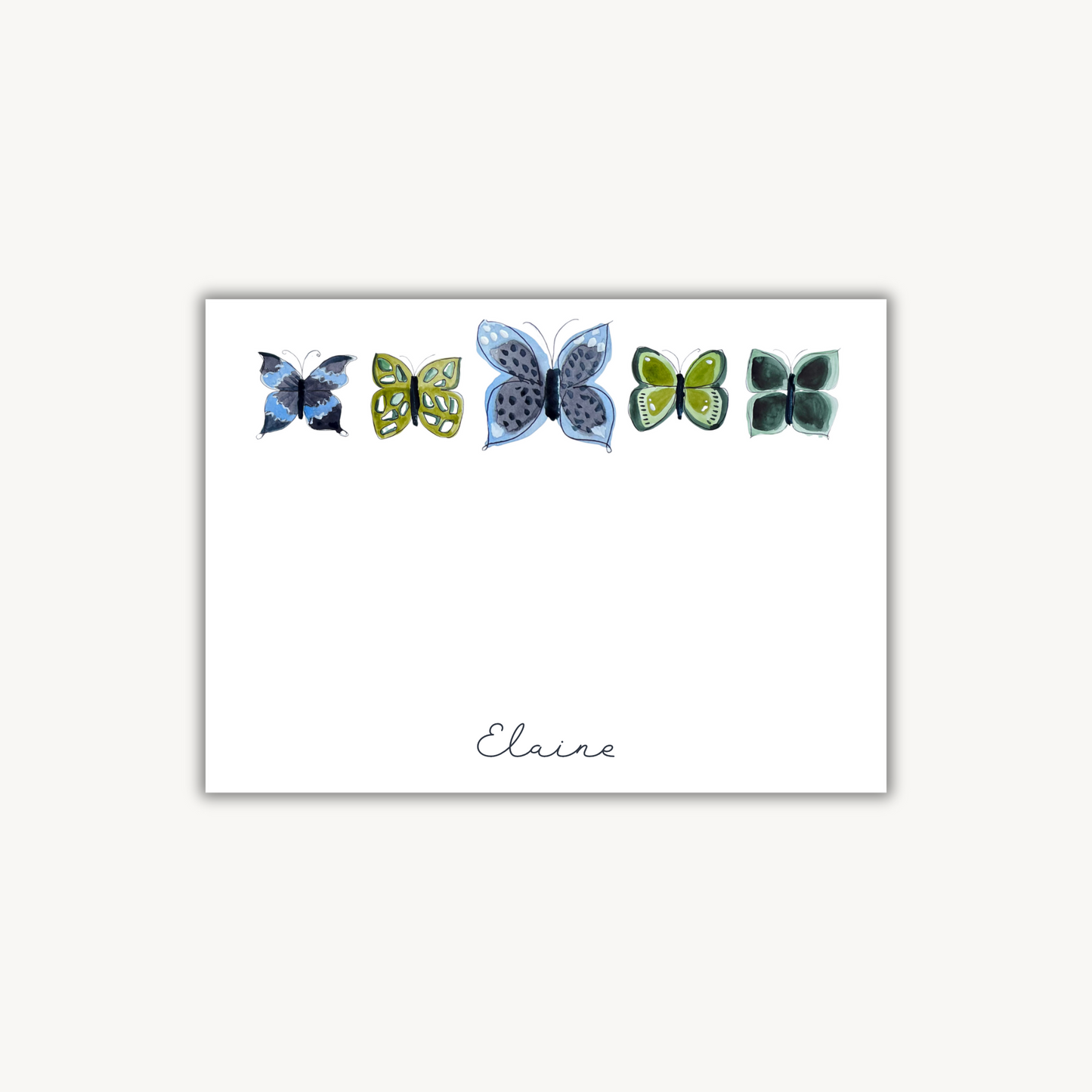 Blue Butterfly Stationery Set