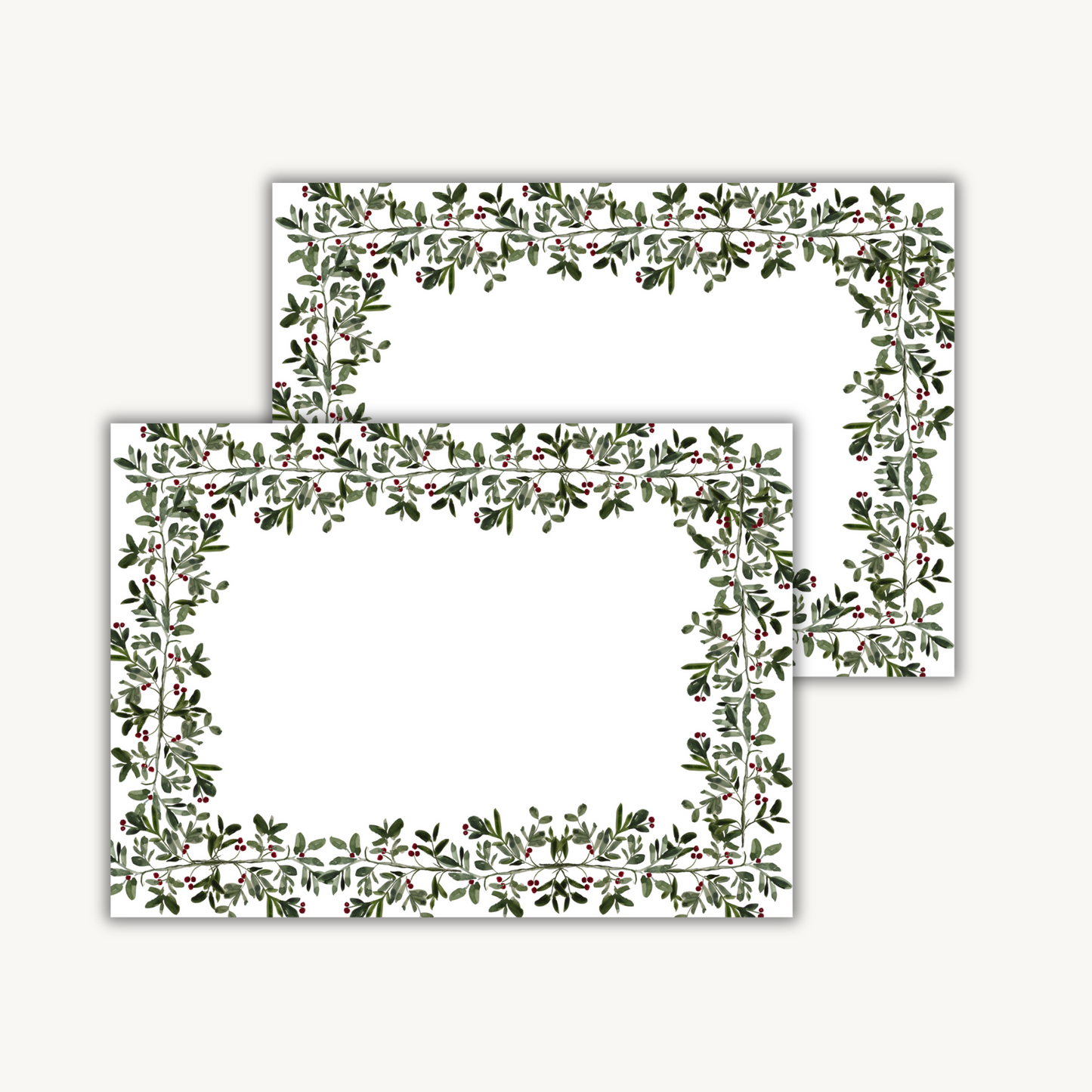 Festive Greenery Stationery Set