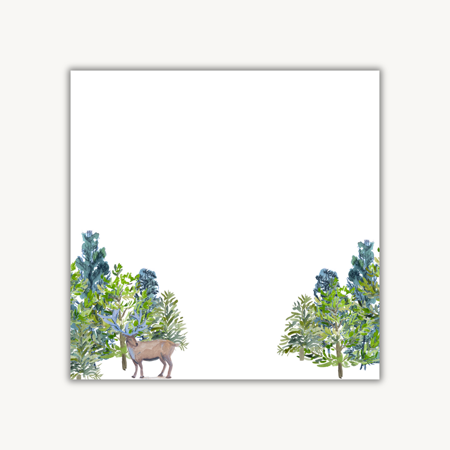 Deer in Trees Square Notepad