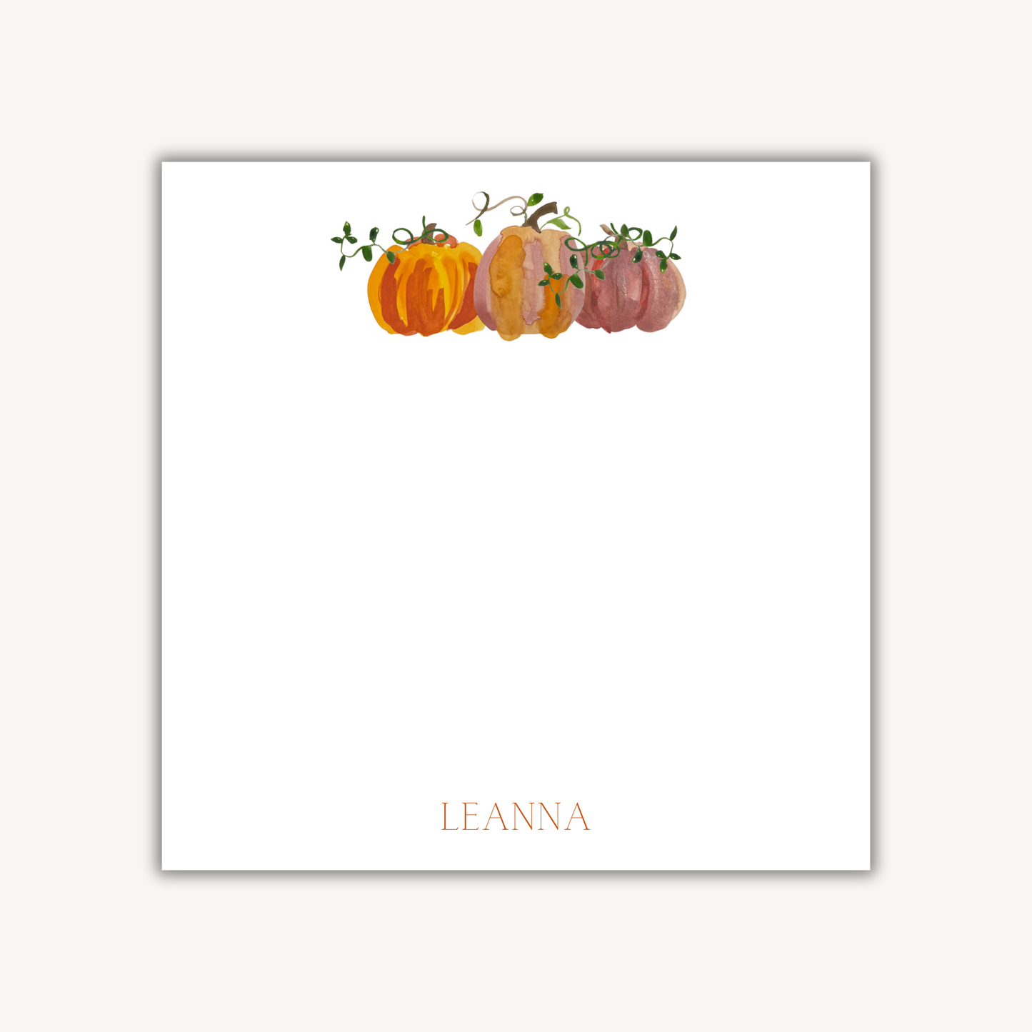 Pumpkin Trio Square Notepad