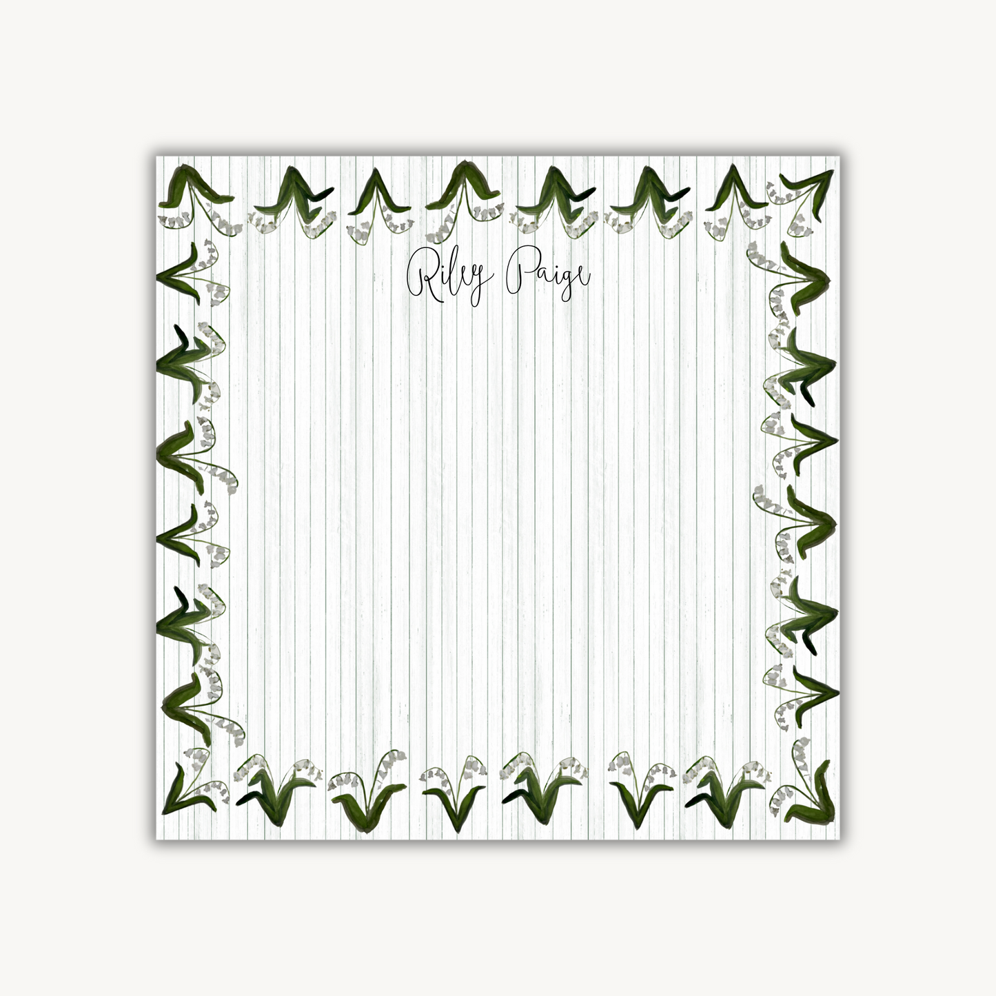 Lily of the Valley Border Square Notepad