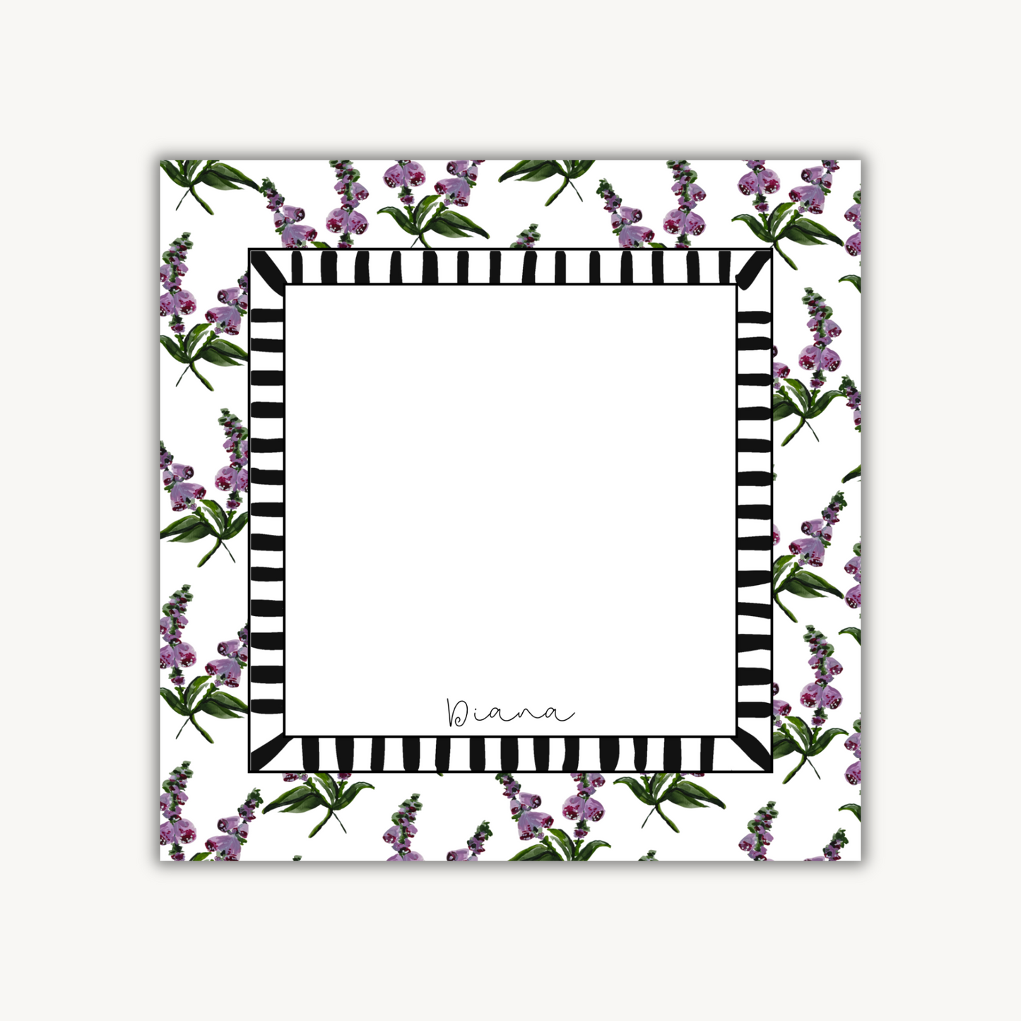 Foxglove Check Square Notepad